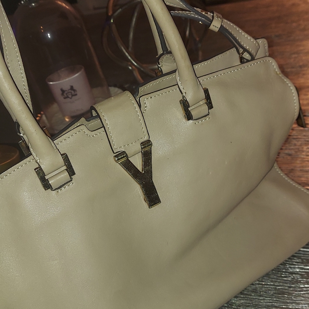 Ysl calfskin medium Y Cabas Taupe bag